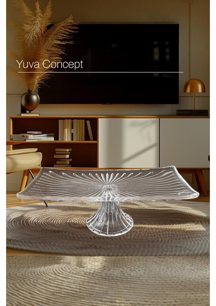 Ayaklı Sunumluk Servislik Tabak & Kek Kurabiye Pasta Tatlı Yemek Sunumluğu -30CM Diktörtgen Sunumluk fırsatları