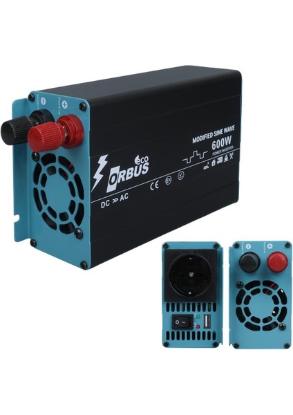 ORB600M Dc 12V - 220V Ac 600W/1200W Modified Sinus Sine Wave Inverter