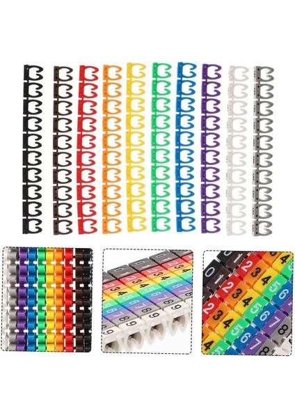 0-9 Dijital Kodlu Renkli Kablo Işaretleyici 2,5mm (100LÜ Paket) modelleri