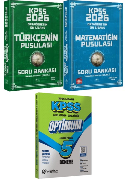 Kpss Ortaöğretim Ön Lisans Türkçenin Matematiğin Pusulası Soru - Lisans Optimum 5 Deneme