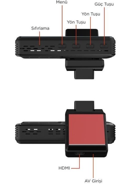 Full Hd 1080P Wi-Fi Ön ve Arka Araç Içi Dokunmatik Kamera fiyatları