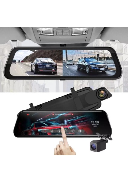 Full Hd 1080P Wi-Fi Ön ve Arka Araç Içi Dokunmatik Kamera