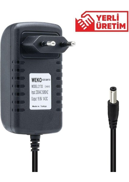 16.8 Volt Ledli Priz Tipi Şarj Adaptörü