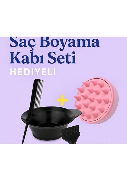 Saç Boyama Kabı Seti (Kase + Fırça + Tarak) + Hediye Silikon Saç Masaj Tarağı