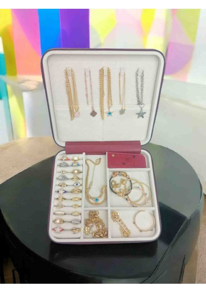 Büyük Boy Takı Kutusu 27X24 | Zarif ve Çok Bölmeli Mücevher Organizeri