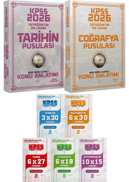 2026 Kpss Ortaöğretim Ön Lisans Tarihin Coğrafya Pusulası Konu - 5 Ders 31 Deneme