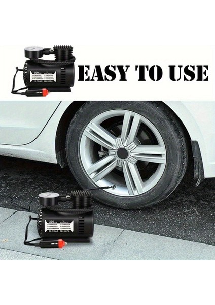 Plastik Gövdeli Siyah Mini Hava Kompresörü ( Lisinya )