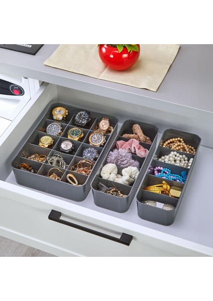 ORGASET 3'lü Düzenleyici Antrasit, mutfak, banyo, ofis, yatak odası, makyaj masası organizer set fiyatları