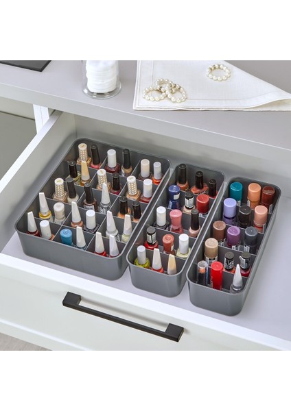 ORGASET 3'lü Düzenleyici Antrasit, mutfak, banyo, ofis, yatak odası, makyaj masası organizer set modelleri