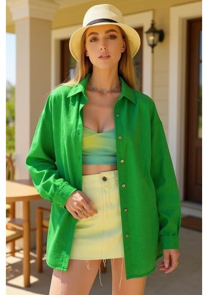 Kadın Uzun Kollu Oversize Gömlek fiyatları