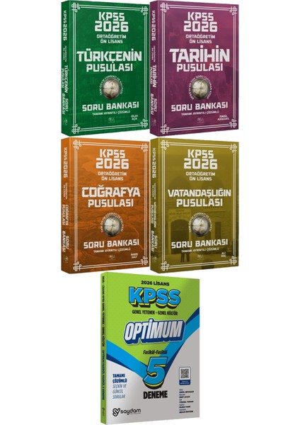 Ortaöğretim Ön Lisans Türkçenin Tarihin Coğrafyanın Vatandaşlığın Pusulası Soru - Lisans Optimum 5 Deneme
