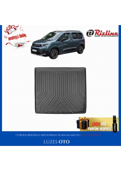 Citroen Berlingo 3D Bagaj Havuzu Bagaj Demirsiz 2022 Model Uyumlu