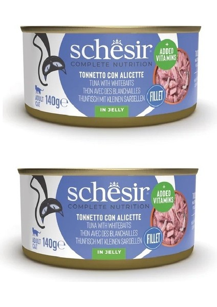 Ton ve Ringa Balıklı Tam ve Dengeli Kedi Konserve Jöleli 140 Gr. x 2 Adet