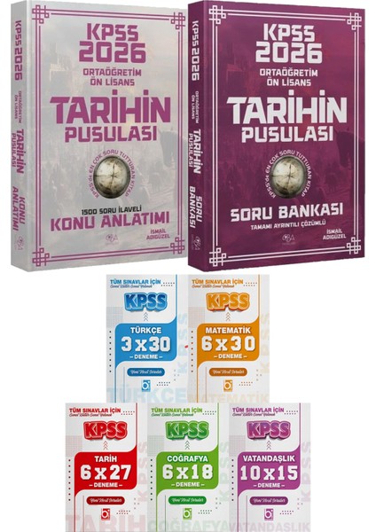 2026 Kpss Ortaöğretim Ön Lisans Tarihin Pusulası Konu ve Soru - 5 Ders 31 Deneme