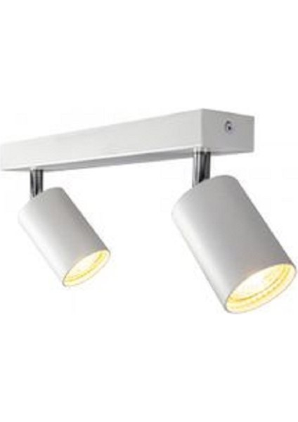 Modern Beyaz Salon,mutfak,giyinme Odası,cafeler2 Için Gün Işiğı Metal 2li Spot(Ampul Dahil)