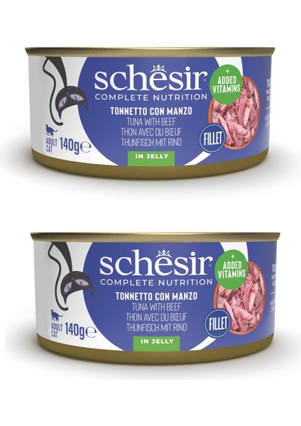 Ton ve Sığır Tam ve Dengeli Kedi Konserve Jöleli 140 Gr. x 2 Adet