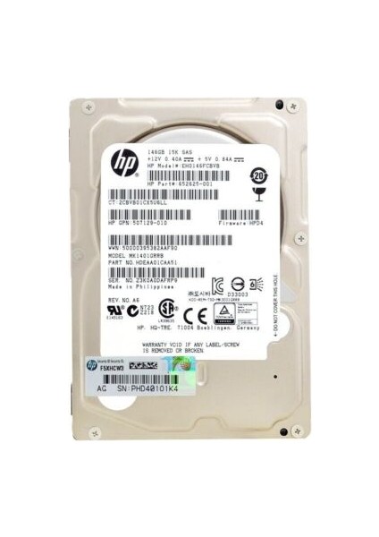 EH0146FCBVB 146GB Sas Iı 15000RPM 2.5'' Inch 652625-001 Refrubıshed