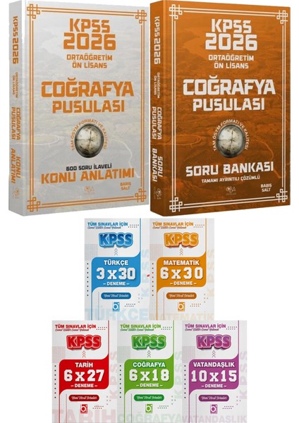 2026 Kpss Ortaöğretim Ön Lisans Coğrafya Pusulası Konu ve Soru - 5 Ders 31 Deneme