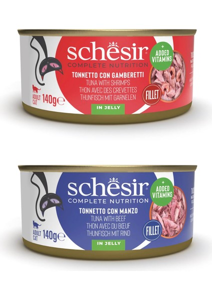 2 Çeşit Karma Tam ve Dengeli Kedi Konserve Jöleli 140 Gr. x 2 Adet