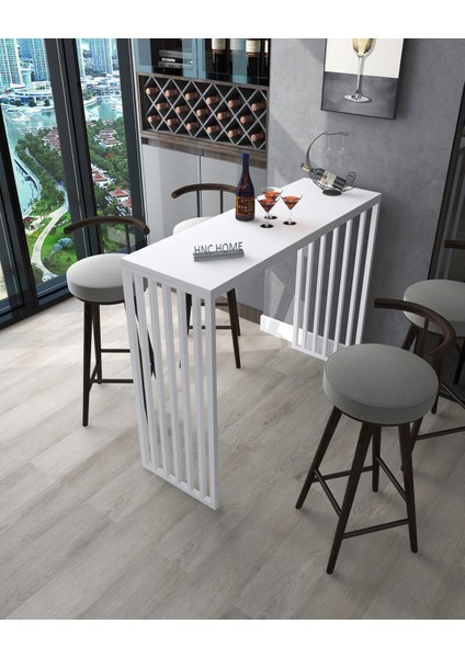 Bar Masası Metal Iskeletli Yüksek Yemek Masası Mutfak Masası Dresuar Kahve Köşesi Peteküstü