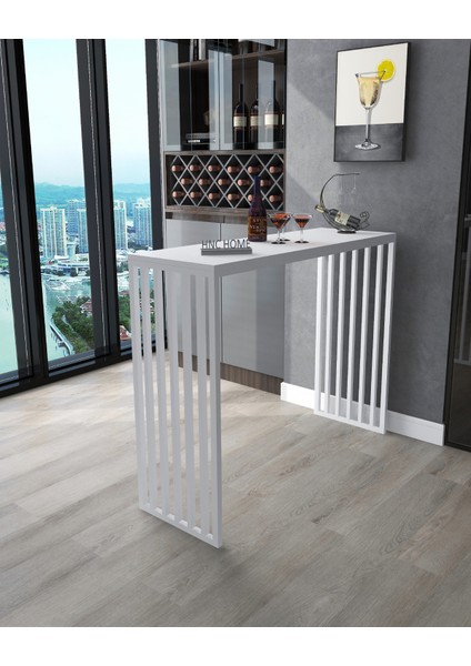 Bar Masası Metal Iskeletli Yüksek Yemek Masası Mutfak Masası Dresuar Kahve Köşesi Peteküstü fırsatları