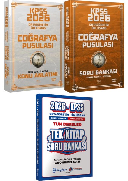 2026 Kpss Ortaöğretim Ön Lisans Coğrafya Pusulası Konu ve Soru - Ortaöğretim Ön Lisans Tek Kitap Soru