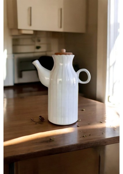 Porselen 1000ML Yağlık Yağdanlık Papatya Model