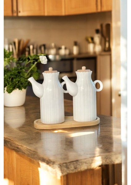 Papatya Model - 2 Adet 1 Lt Porselen Yağdanlık ve Bambu Altlık Seti - Yağlık Sirkelik Her Biri 1000ML fiyatları