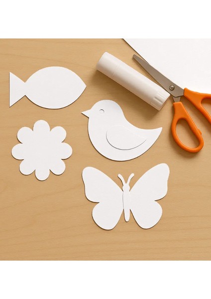 Beyaz Fon Kartonu 100’LÜ Paket, 50X70 cm 100 gr El Işi Okul ve Hobi Malzemesi