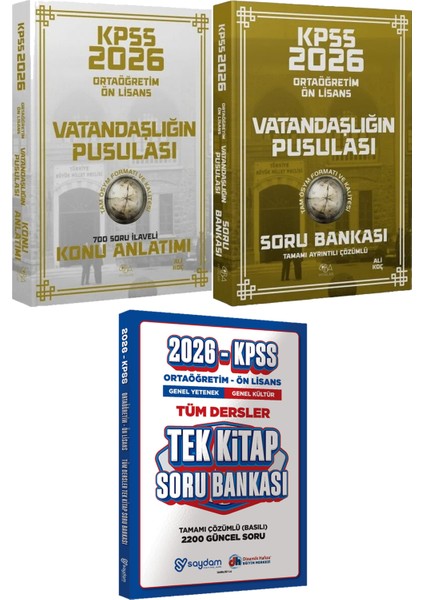 2026 Kpss Ortaöğretim Ön Lisans Vatandaşlığın Pusulası Konu ve Soru - Ortaöğretim Ön Lisans Tek Kitap Soru