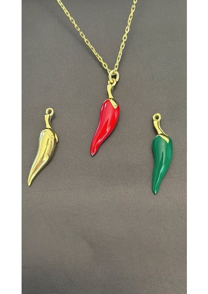 Kırmızı Biber Kolye 925 Ayar modelleri