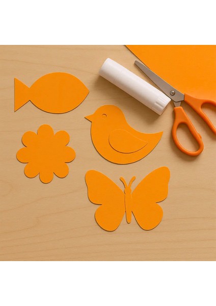 Turuncu Fon Kartonu 100’LÜ Paket, 50X70 cm 100 gr El Işi Okul ve Hobi Malzemesi