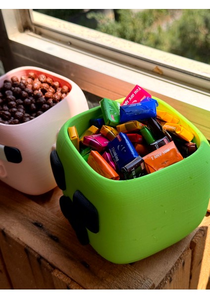 Minecraft Temalı 2’li Şekerlik & Kase Seti | Creeper ve Pig Tasarımı | modelleri