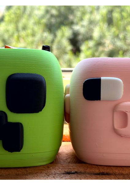 Minecraft Temalı 2’li Şekerlik & Kase Seti | Creeper ve Pig Tasarımı | indirimleri