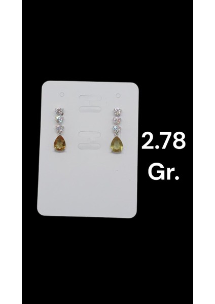 Damla Kesim Zultanit Taşlı 925 Ayar Gümüş Küpe modelleri