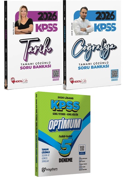 2026 Kpss Tarih Coğrafya Tamamı Çözümlü Soru Bankası - Lisans Optimum 5 Deneme