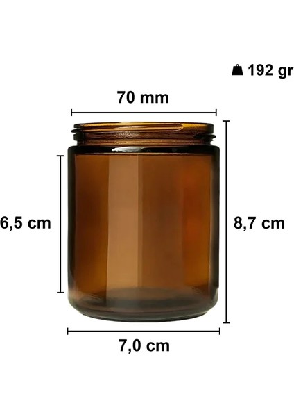3 Adet 210 ml Cam Kavanoz Amber Mumluk 210 cc Metal Siyah Kapaklı Mum Kavanozu Kahverengi fiyatları