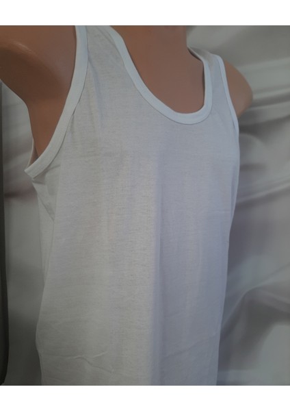 Beyaz %100 Pamuk Cotton Kalın Askılı Rahat Kullanışlı Erkek Atlet