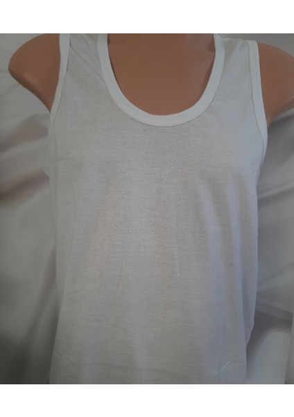 Beyaz %100 Pamuk Cotton Kalın Askılı Rahat Kullanışlı Erkek Atlet