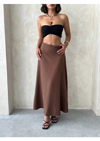 Uzun Astarlı Kahve Etek