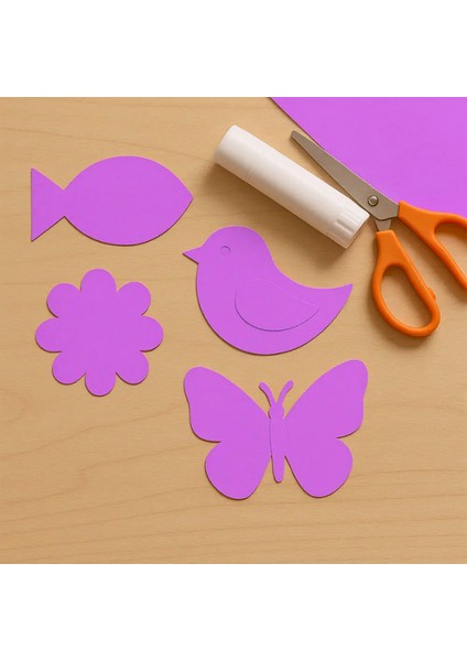 Lila Fon Kartonu 100’LÜ Paket, 50X70 cm 100 gr El Işi Okul ve Hobi Malzemesi