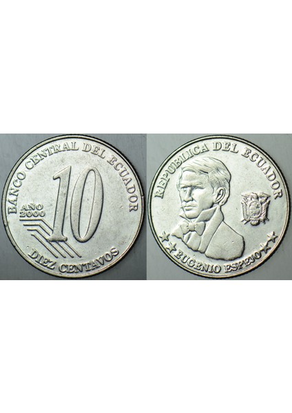 Ekvador 10 Centavos 2000 Yılı.