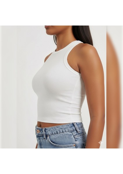 Kadın Fitilli Halter Yaka Crop Atlet fırsatları