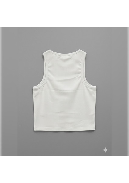 Kadın Fitilli Halter Yaka Crop Atlet