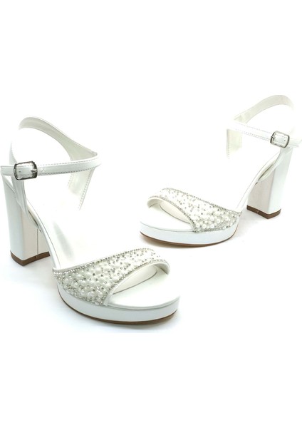 Feles Taşlı Platform Tek Bant Topuklu Kadın Abiye Ayakkabı fiyatları