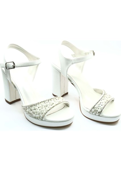 Feles Taşlı Platform Tek Bant Topuklu Kadın Abiye Ayakkabı modelleri
