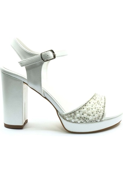 Feles Taşlı Platform Tek Bant Topuklu Kadın Abiye Ayakkabı indirimleri