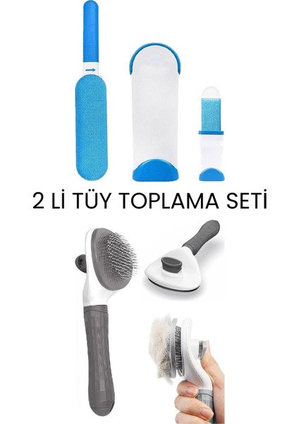 Köpek Kedi Tüy Toplama Fırçası ve Tarağı Set Kolay Temizleme