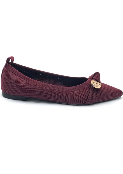 Feles Triko Fiyonk Detaylı Sivri Burun Kadın Babet Ayakkabı fiyatları