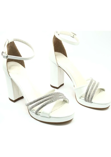 Feles Çapraz Üç Şerit Taşlı 10 cm Platform Topuklu Kadın Abiye Ayakkabı indirimleri